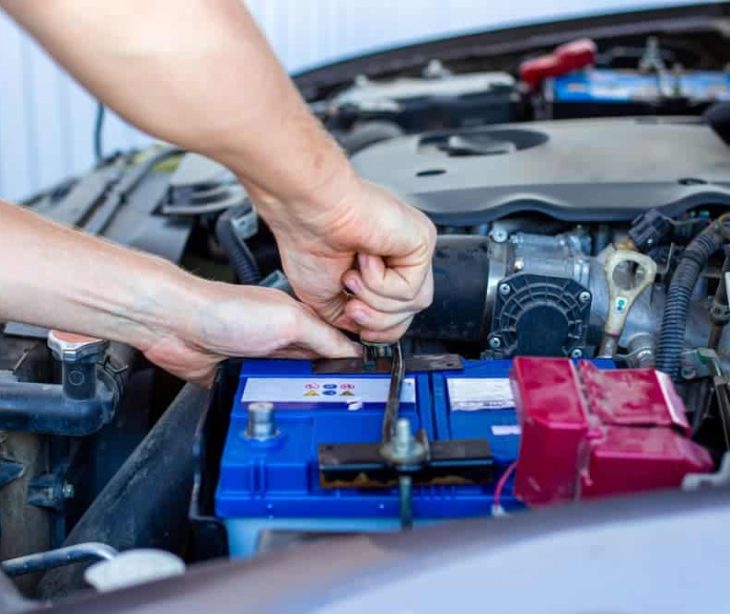 Car battery getting replaced — Experienced Mechanics in Tamworth, NSW